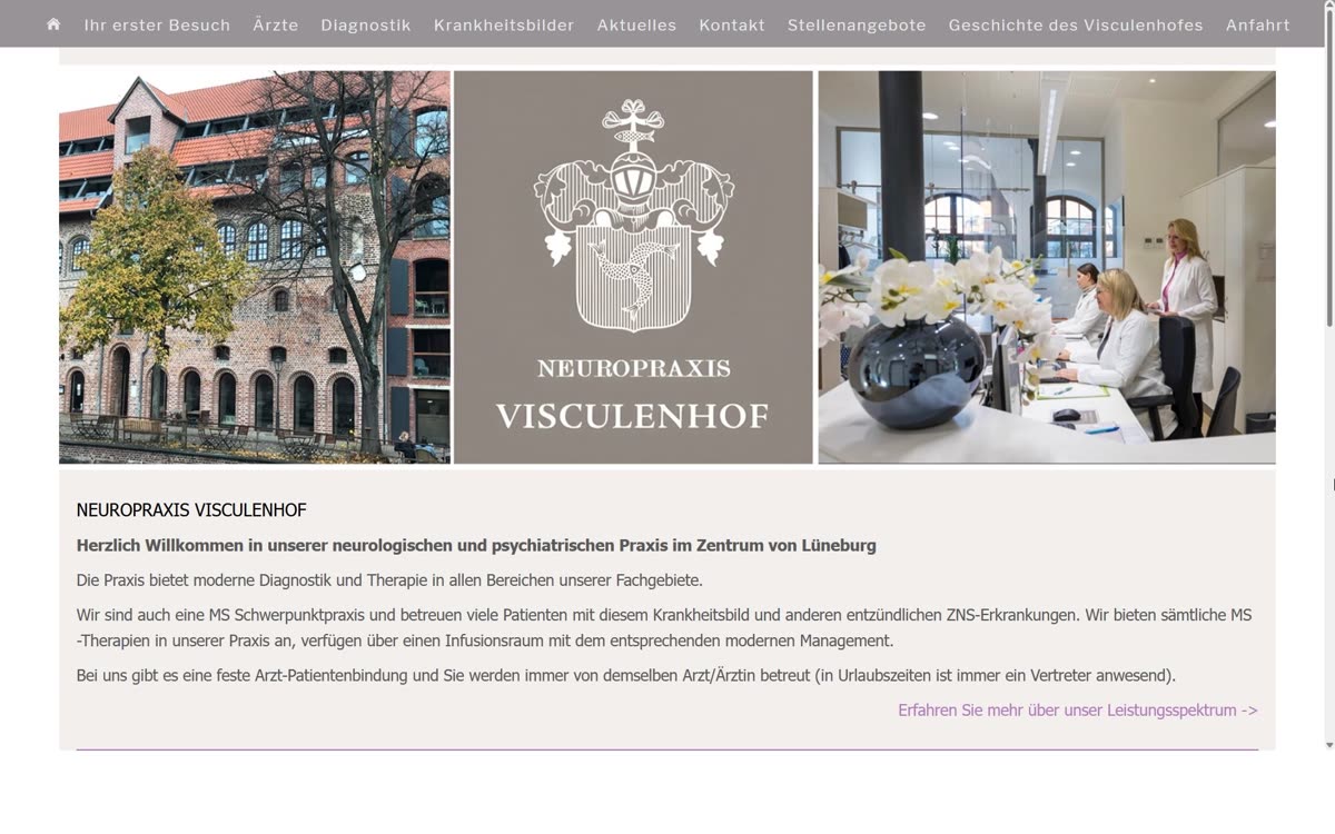 Website-Referenz: Neuropraxis Visculenhof